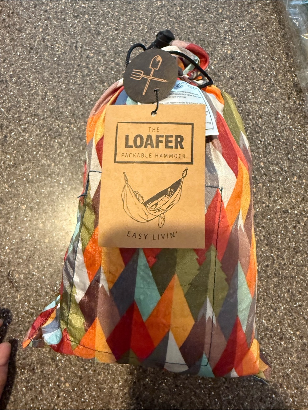 The Loafer Multicolor Packable Hammock - Vibrant Diamond Pattern
